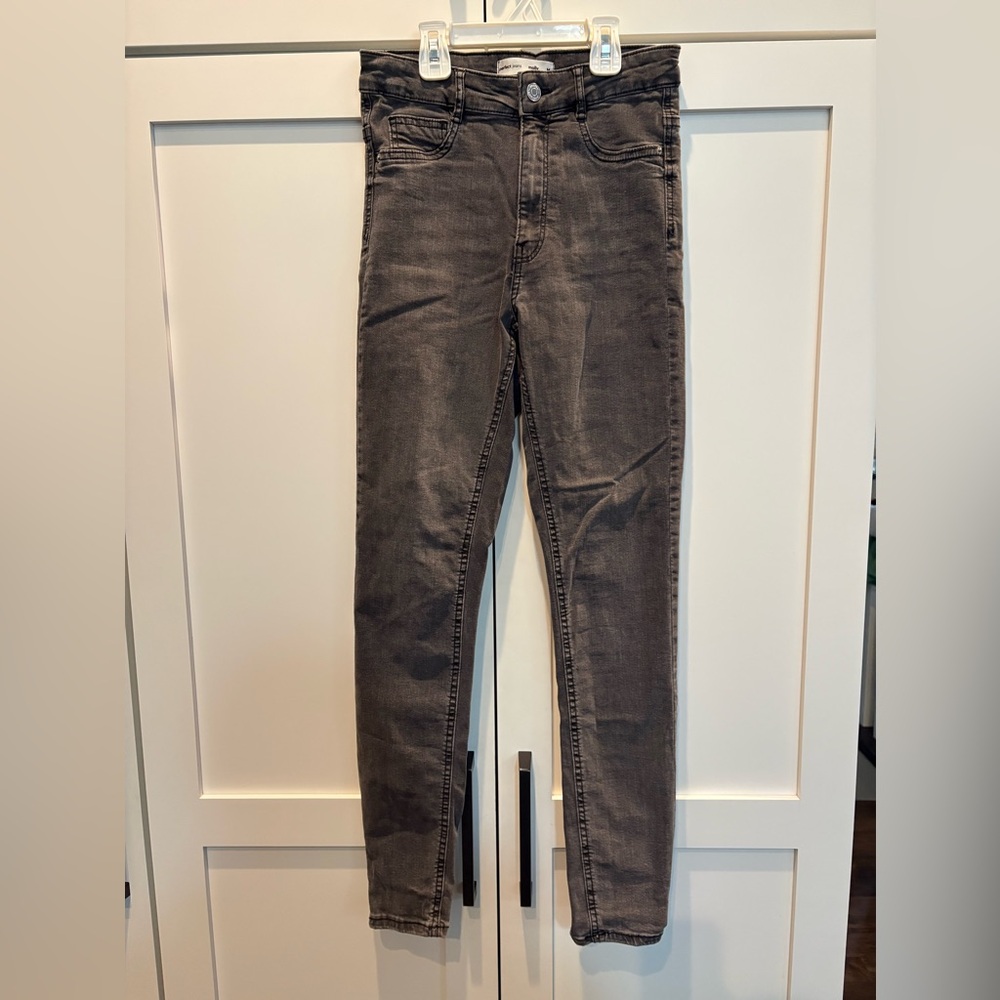 Girls Size Medium High Waist Gray Jeans